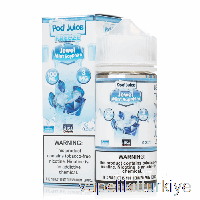 Vape Likit Frozen Mücevher Nane Safir - Kapsül Suyu - 100ml 6mg